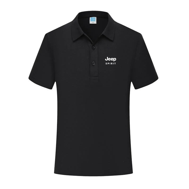 JEEP SPIRIT men's printed T-shirt summer cotton polo shirt casual sports collar short sleeved shirt