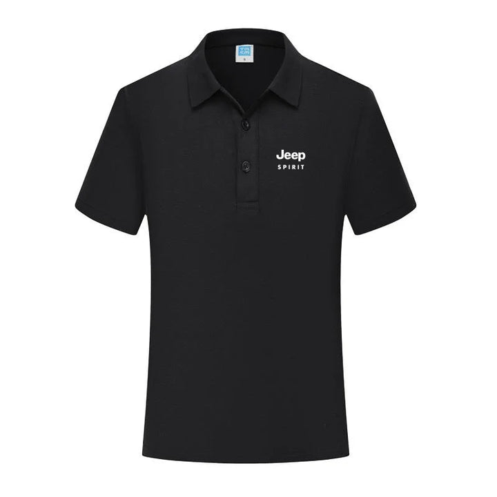 JEEP SPIRIT men's printed T-shirt summer cotton polo shirt casual sports collar short sleeved shirt
