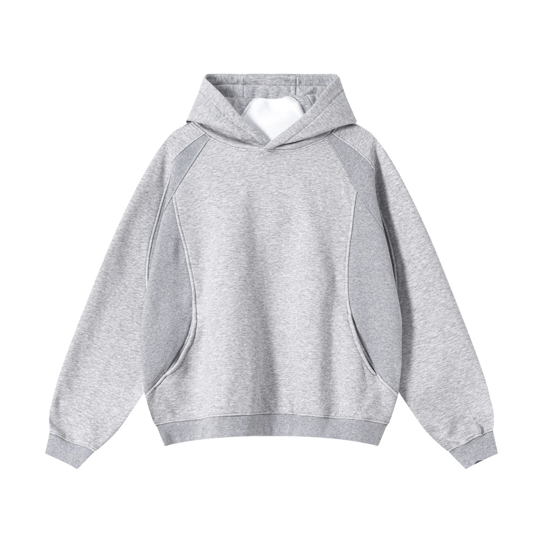2025 Autumn Winter American Curved Colorblock Fleece Hoodie Men Streetwear Pullover Hoodies Long Sleeve with Pocket Oversized - ATFH