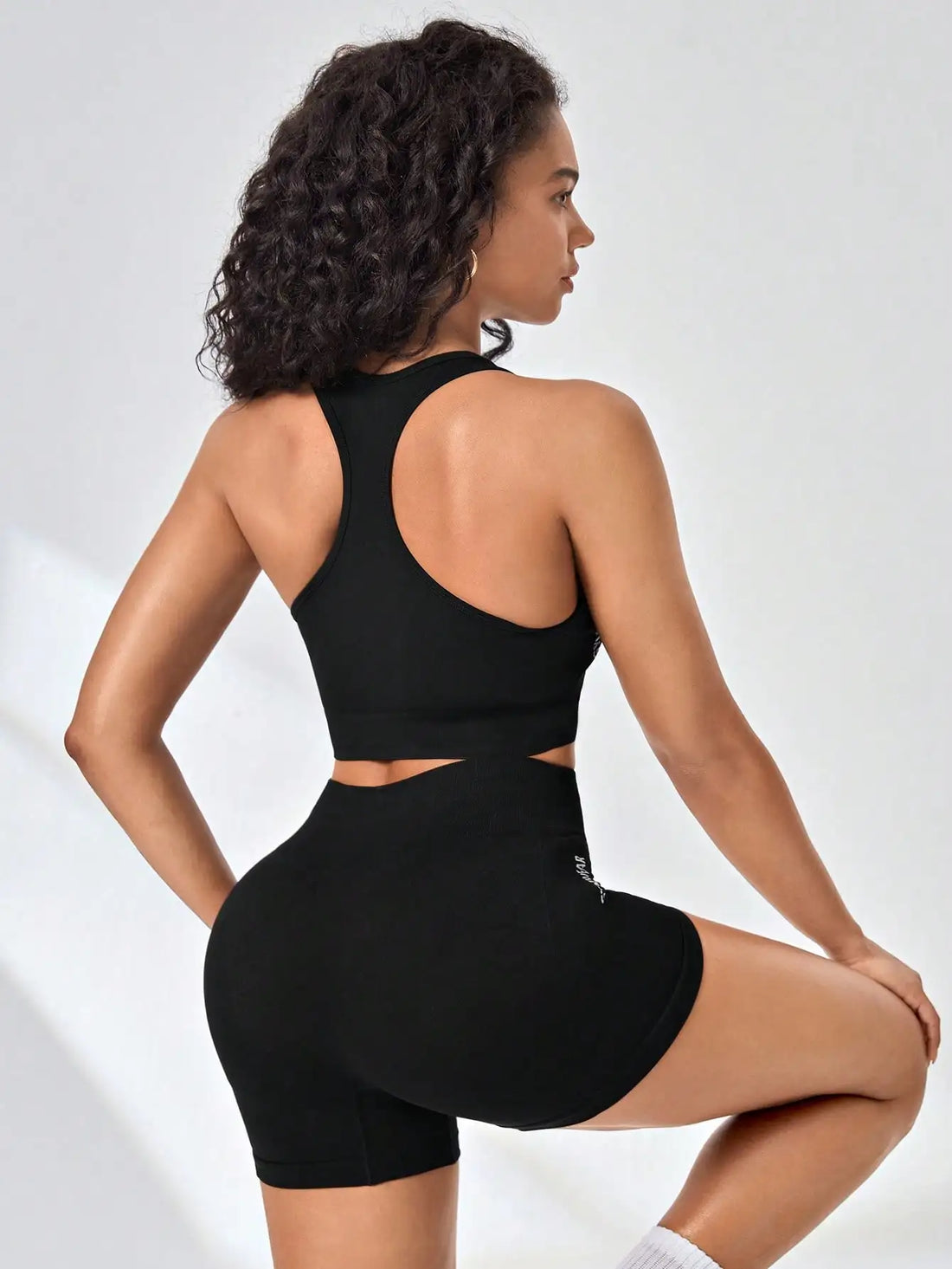 Women Yoga Set Bra Shorts Set Seamless Fitness Tracksuit Gym Running Shorts Sports Set Workout Shockproof Vest Outfit - ATFH