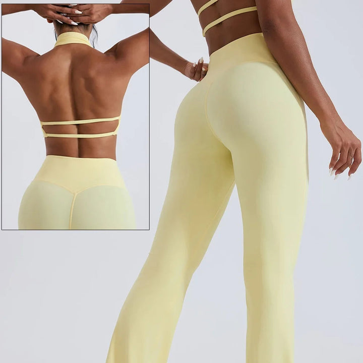 Cloud Hide Yellow Yoga Suit Gym for Woman Fitness Set Sports Tracksuit Bra Top Pants XL Workout Pilates Outfits Running Clothes ATFH
