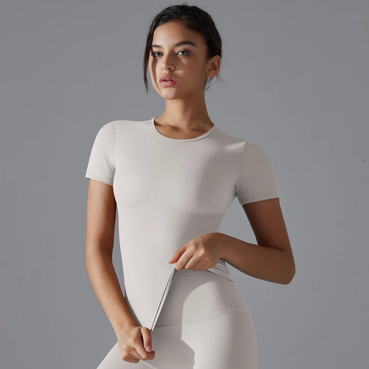 Yoga Vest Training Fitness Top Windproof Running Suit Solid Colour Cycling Fitness Quick Dry Women's Sweatshirt - ATFH