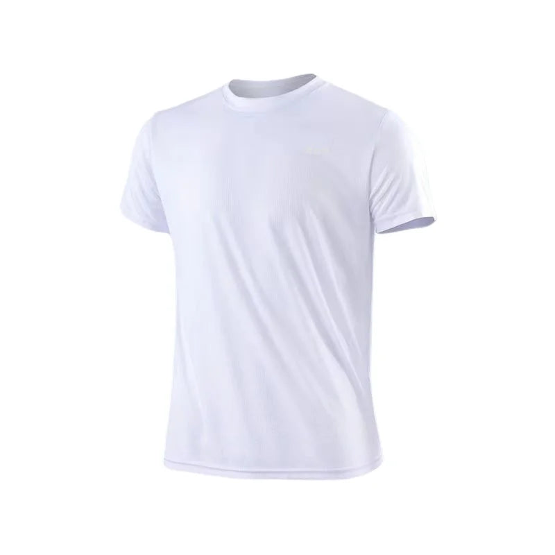 Men's Quick Dry Short Sleeve Gym Running Moisture Wicking Round Neck T-Shirt Training Exercise Gym Sport Shirt Tops Lightweight - ATFH