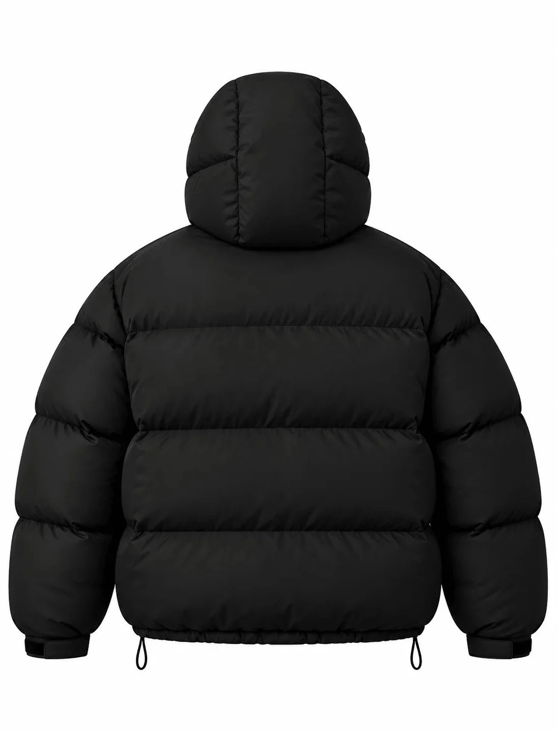 Unisex Winter Warm Balaclava Face‑mask Hood Puffer Jacket Oversized Windproof Zip Up Short Bubble Outerwear Coat