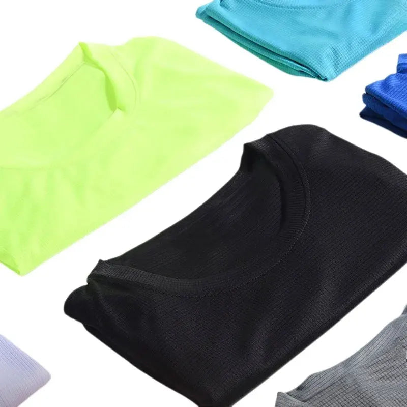 Men's Quick Dry Short Sleeve Gym Running Moisture Wicking Round Neck T-Shirt Training Exercise Gym Sport Shirt Tops Lightweight