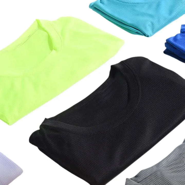Men's Quick Dry Short Sleeve Gym Running Moisture Wicking Round Neck T-Shirt Training Exercise Gym Sport Shirt Tops Lightweight
