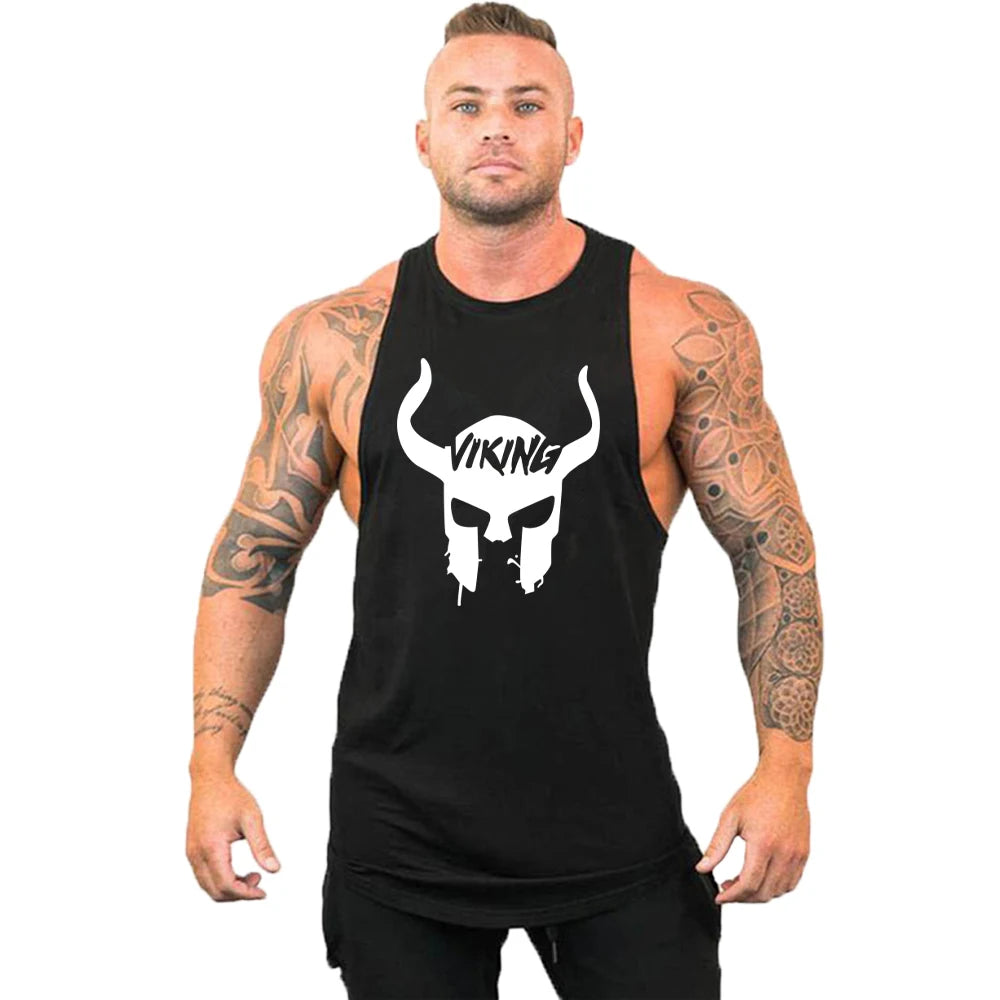 2023 New Cotton Workout Gym Tank Top Mens Muscle Sleeveless Sportswear Shirt Stringer Fashion Bodybuilding Singlets Fitness Vest
