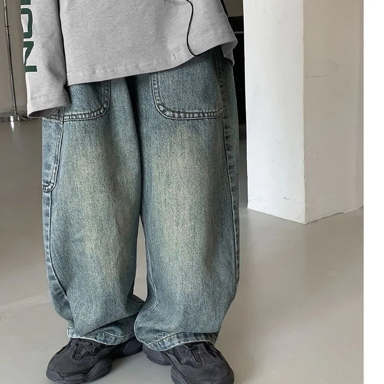 Spring Autumn Toddler Boys Denim Pants Cotton Animepattern Babys Boys Jeans Casual Loose Elastic Waist Trousers For Children Boy ATFH