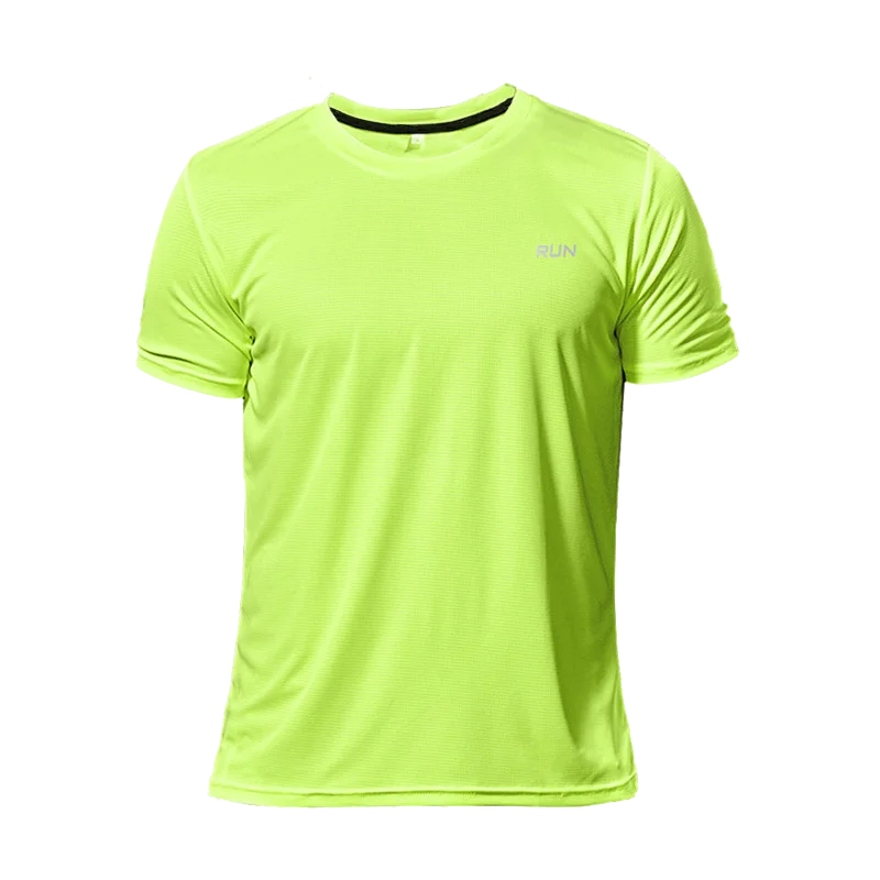 Men's Quick Dry Short Sleeve Gym Running Moisture Wicking Round Neck T-Shirt Training Exercise Gym Sport Shirt Tops Lightweight