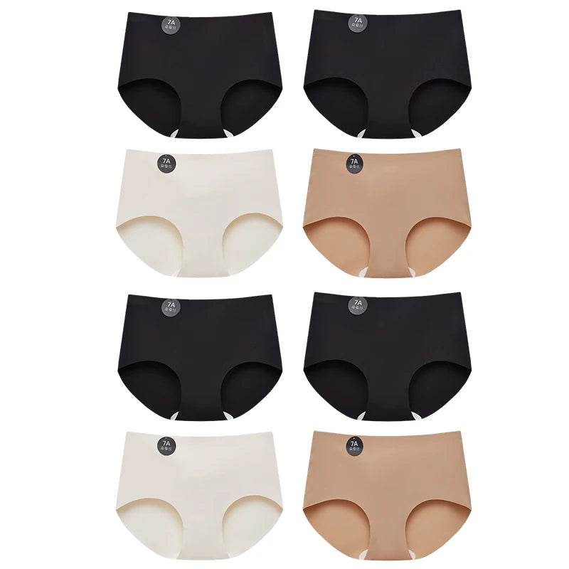 FallSweet 8PCS Seamless Mulberry Silk Panties for Women Ultra Thin High Elastic Invisible Briefs Soft Comfortable Lingerie M-2XL