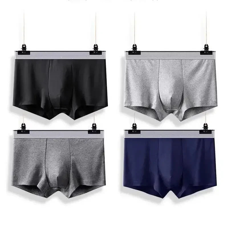 8Pcs/Men's Underwear Sexy Men's Boxer Shorts Solid Color Black Crotch Cotton Breathable  Sturdy Men's Underwear Plus Size L-5XL
