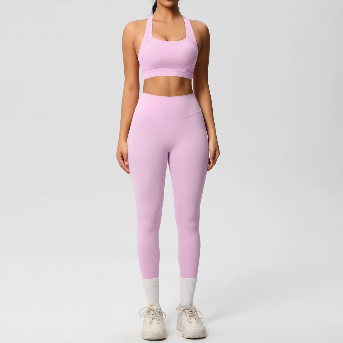 Women 2pcs Patchwork Sport Yoga Suit Training Sleeveless Sport Gym Tops  Tummy Control Slimming Booty Leggings Yoga Suit Sports - ATFH