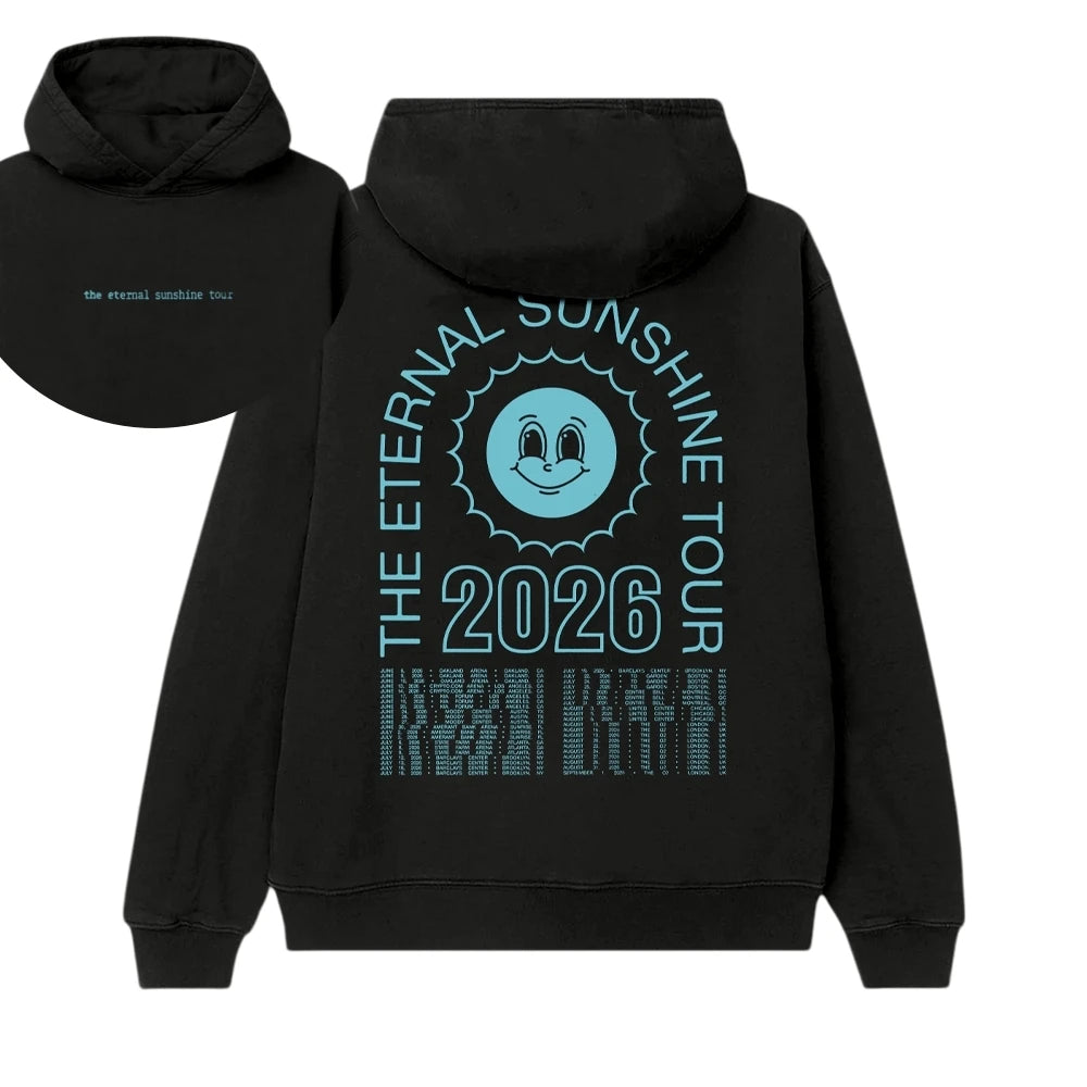 The Eternal Sunshine Tour Graphic Merch 2026 Black Hoodie Cotton Unisex Men‘s Women's Hooded Ariana Grande Fan Y2k Casual Top