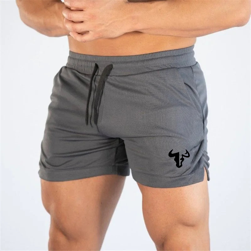 New summer fitness shorts, men's casual pants, breathable mesh fitness pants, running shorts