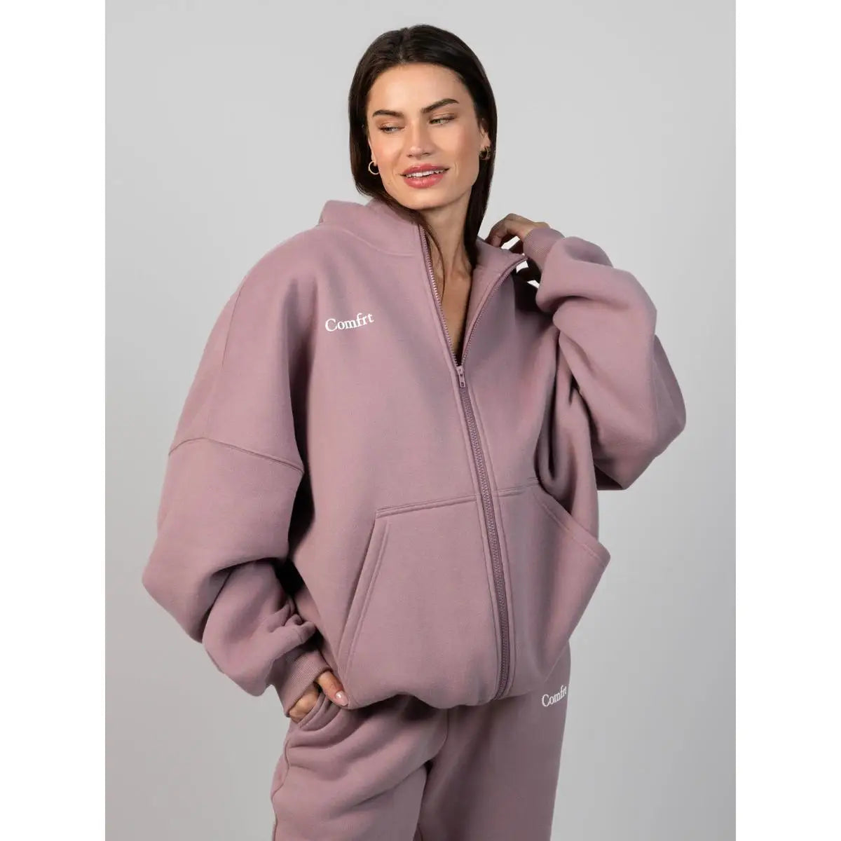 Comfort winter girls Cloud Zip Oversized Hoodie - ATFH
