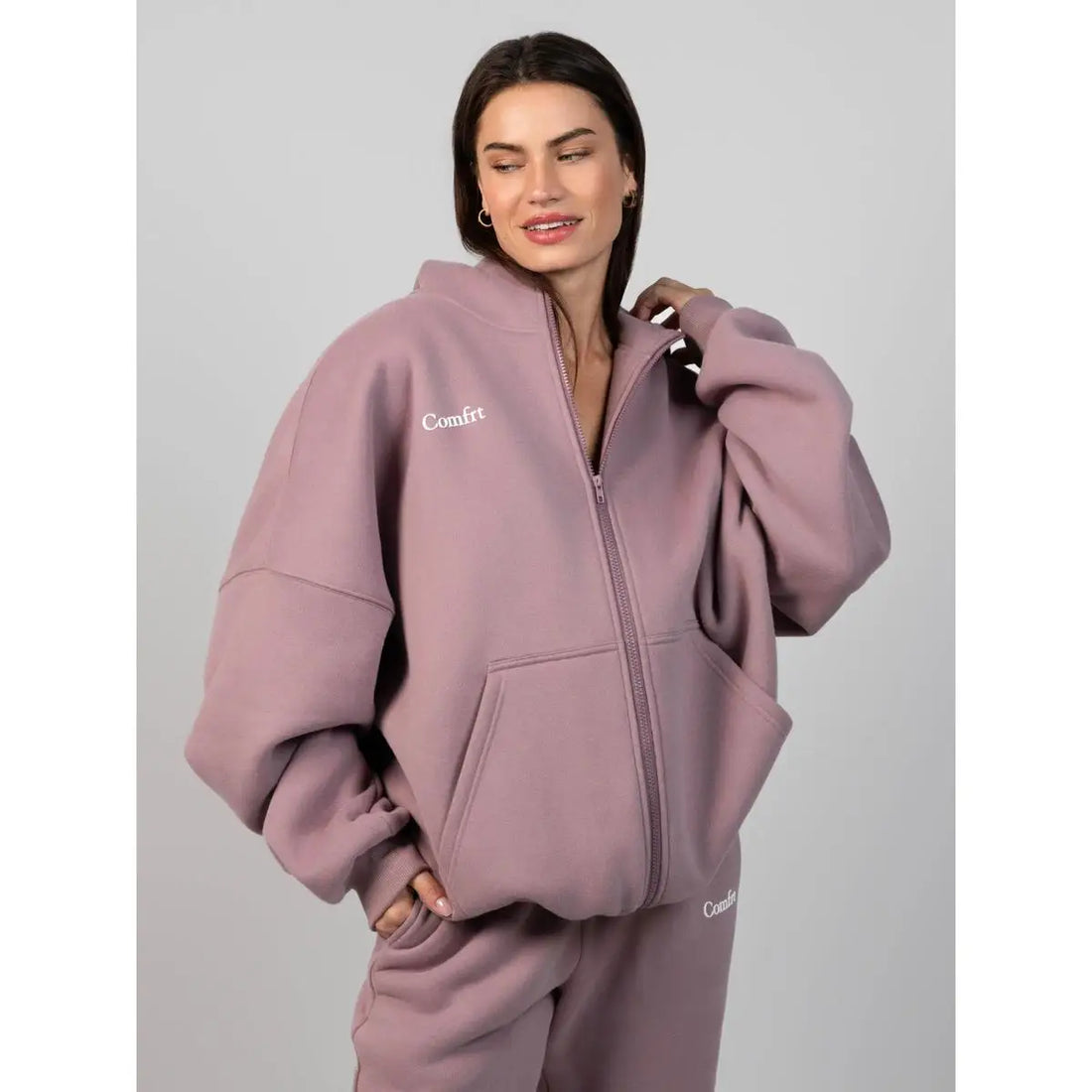 Comfort winter girls Cloud Zip Oversized Hoodie - ATFH