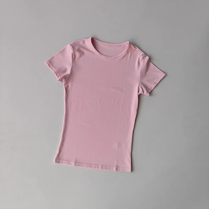 Women's Outdoor Sports Shirt Yoga Wear Fitness T-Shirt Quick Dry Running T-Shirt Workout Top Female Sportswear Exercise Clothing - ATFH