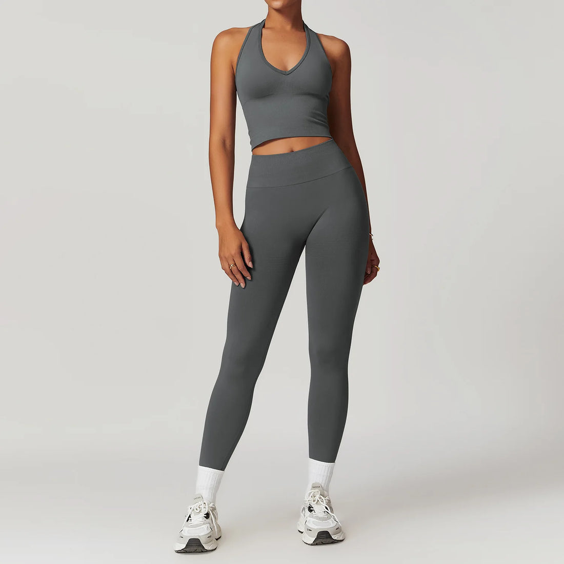2/3/4PCS Yoga Set Gym Clothes Sportswear Seamless Yoga Suits For Women Fitness Long Sleeved Tracksuits Sports Bra Gym Leggings - ATFH