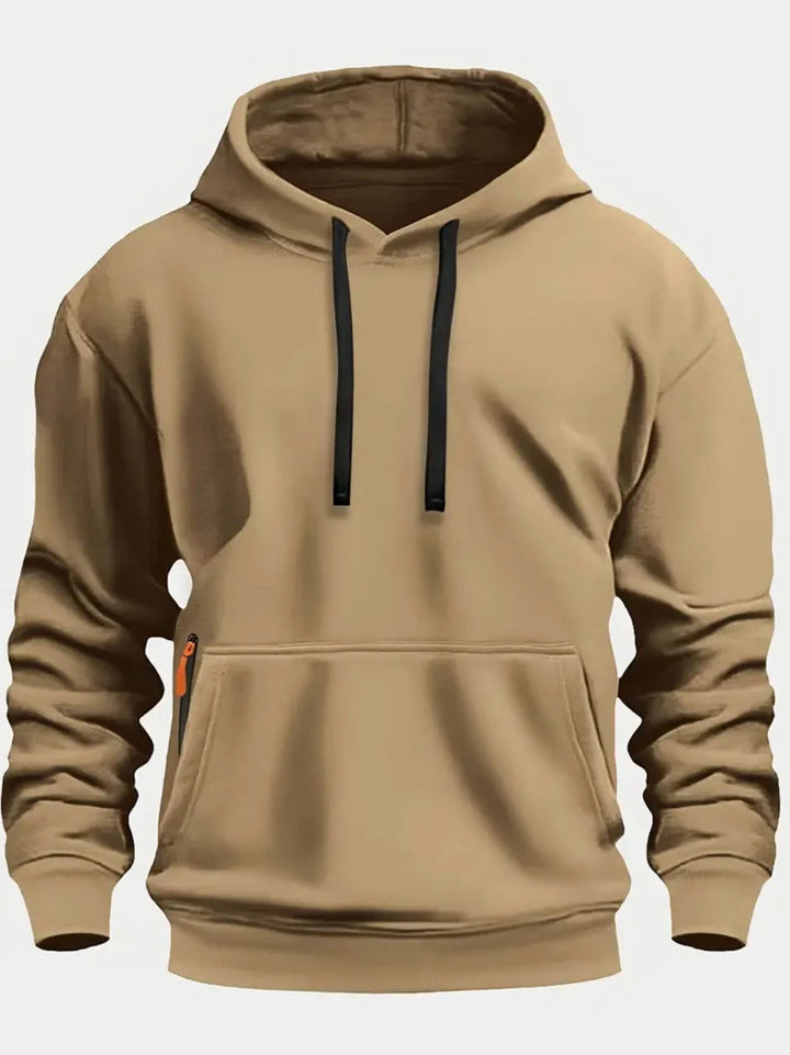 Fall/winter New Arrival Men's fleece Hoodie High Quality Solid Color Hooded Sweatshirt Male Fashionable street style sweatshirt ATFH