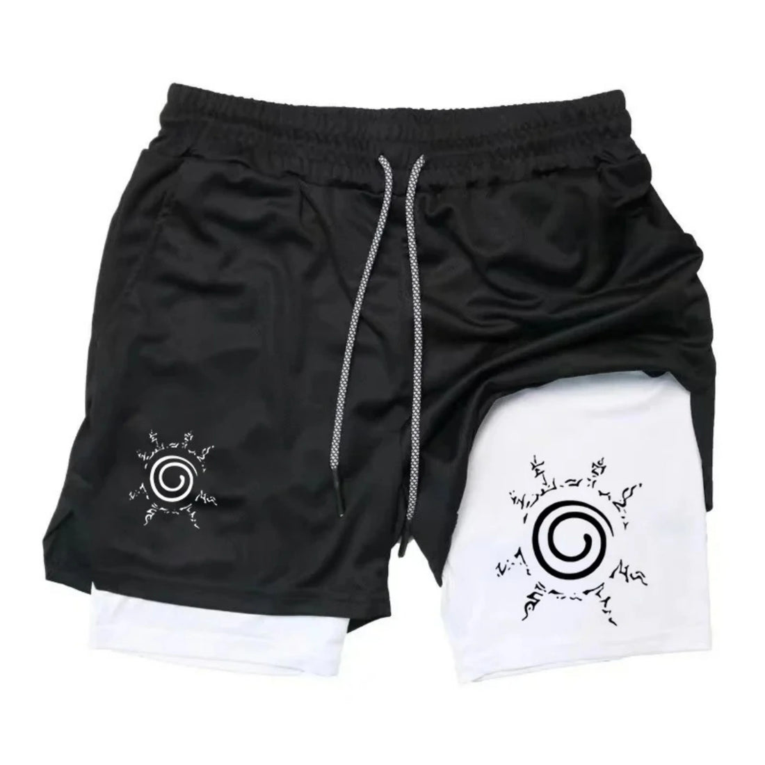 "Naruto" anime - Men's gym sports shorts - Quick dry-clean sports pants for running - Dual-purpose shorts for fitness training a