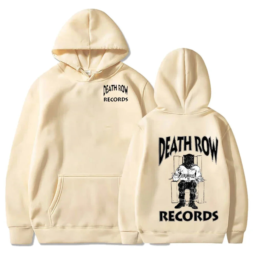 Death Row Records Hoodies Spring Autumn Fleece Hoodie Pullover Fashion Men Women Loose Hooded Sweatshirts Hip Hop Streetwear Top