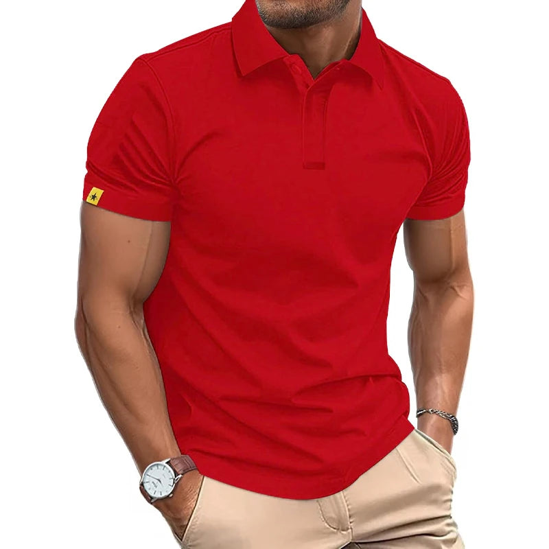 Summer Polo Shirt Men's Short Sleeve Sport T Shirt Casual Business Lightweight Button Streetwear Breathable Tops