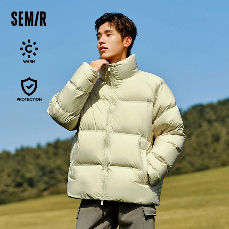 Semir Down Jacket Men 2026 Winter New Thickened Short Coat Three-Proof Thermal Puffer Coat Couple Top Trendy Down Jacket