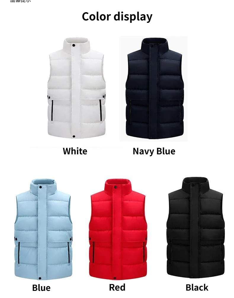 Printing logo Winter Warm Men's Soft Padded Waistcoat  Windproof Cotton-padded  Vest Stylish  Outerwear for Outdoor Activities ATFH