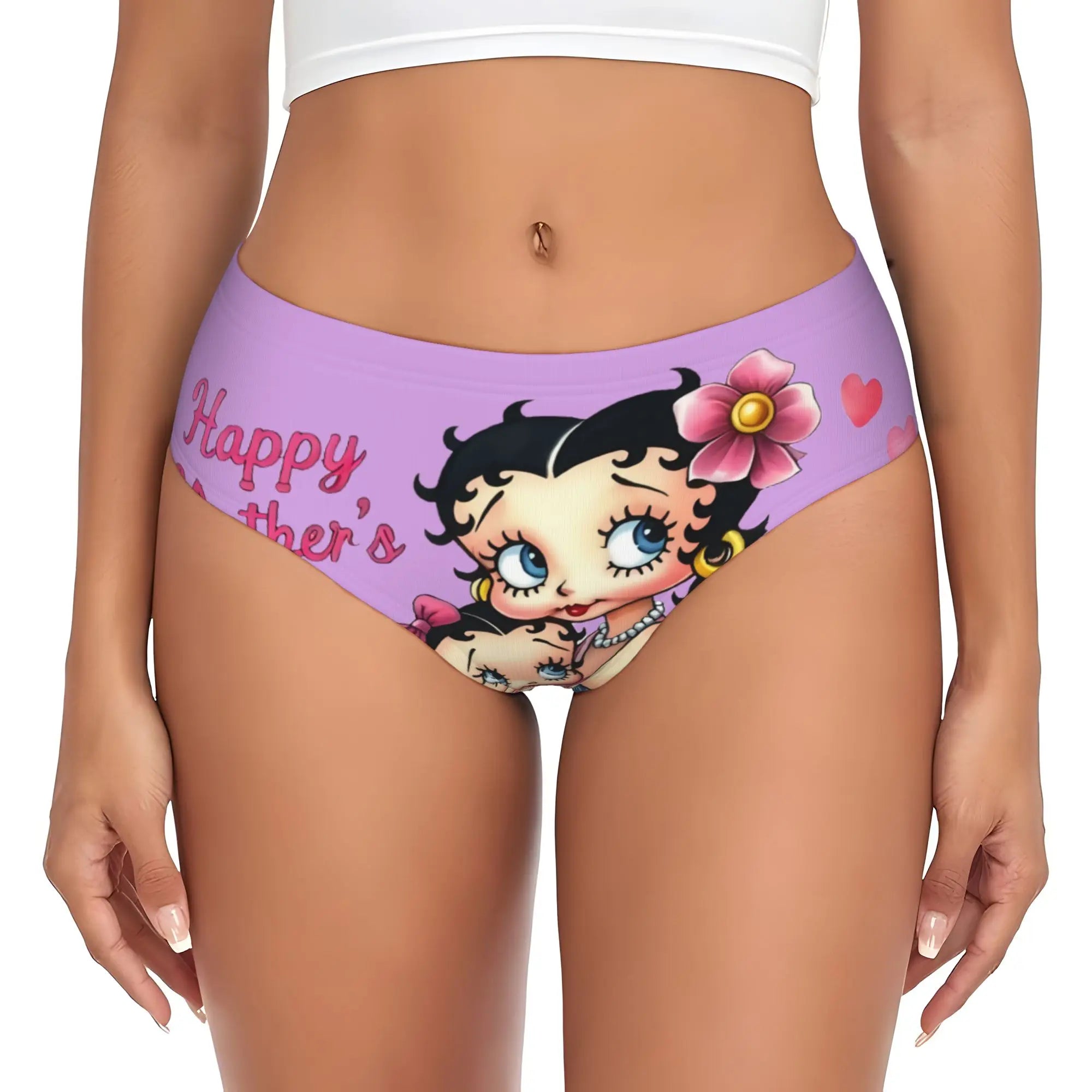 Cartoon Girl Boop  Brief Panties Womens Comfort Stretch Bettys  Underwear