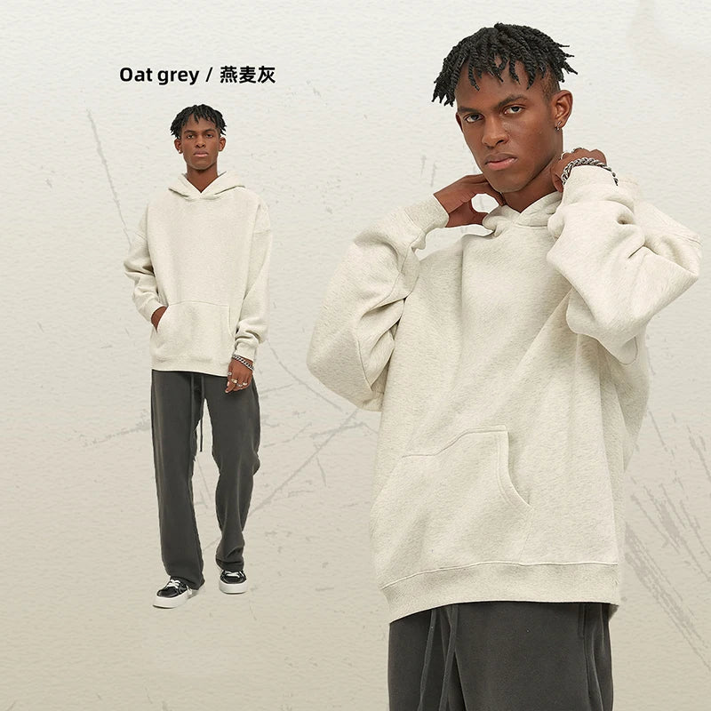 IEFB New Loose Fleece Trendy Hoodies Men Oversize Thickened Hooded Stylish Men's Sweatshirt 2026 Autumn Winter Pullover 9X1304 - ATFH