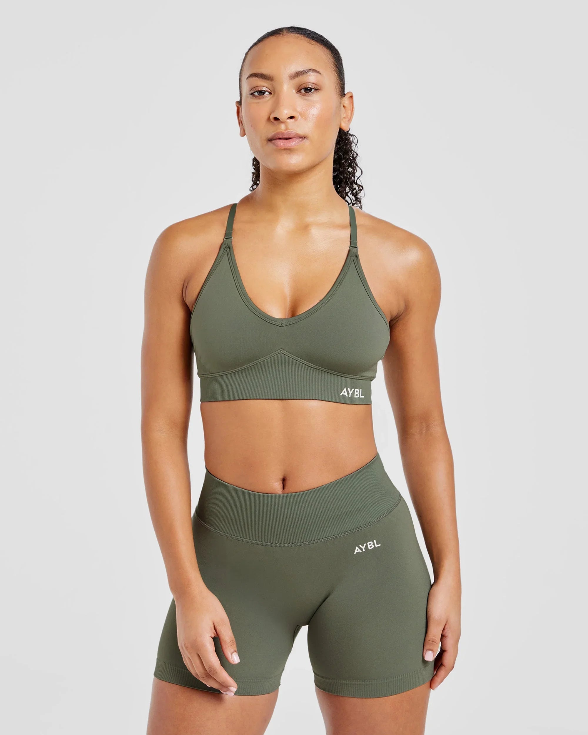 2 Pcs Impact Shorts Women Seamless Sports Yoga Pants Gym Clothes Fitness Workout Adapt Seamless Strappy Sports Bras Set Tahsi Fashion House