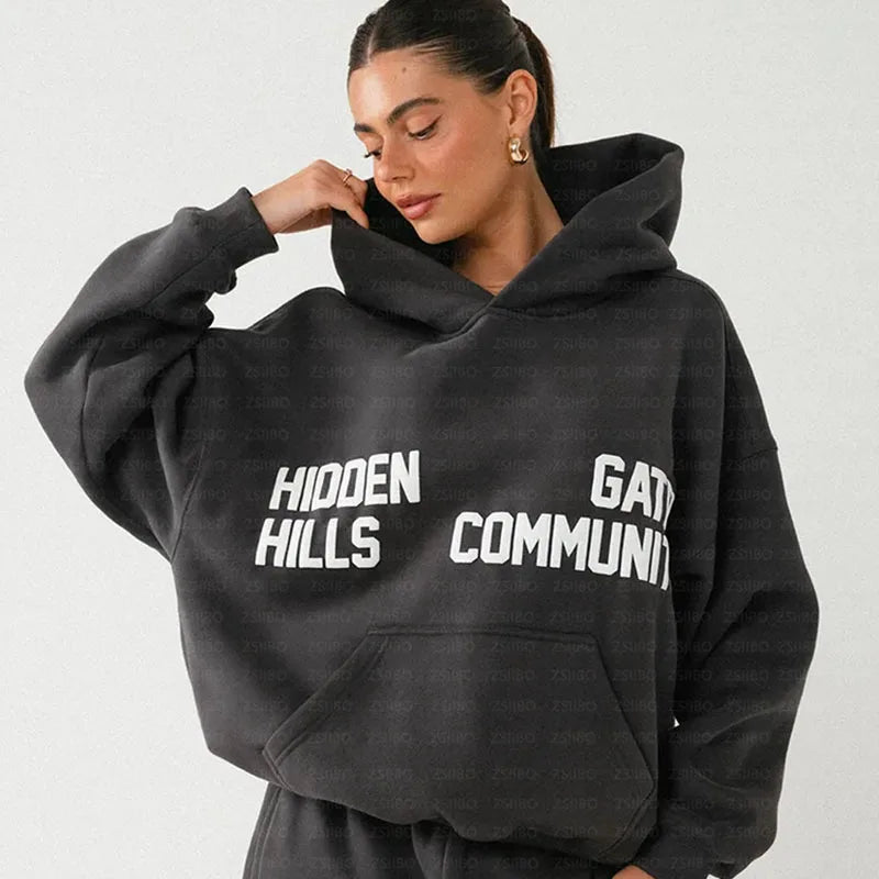 Streetwear Y2K Casual Baggy Sweatpants Drawstring Sports Pants Zipper Cardigan Fashion Digital Print Hooded Men Women Clothing - ATFH