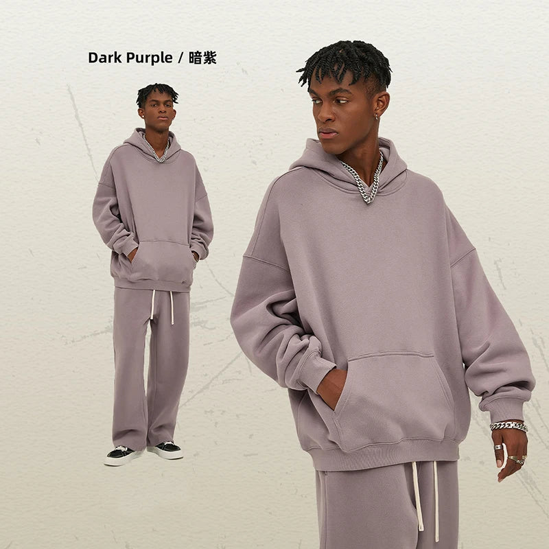 IEFB New Loose Fleece Trendy Hoodies Men Oversize Thickened Hooded Stylish Men's Sweatshirt 2026 Autumn Winter Pullover 9X1304 - ATFH