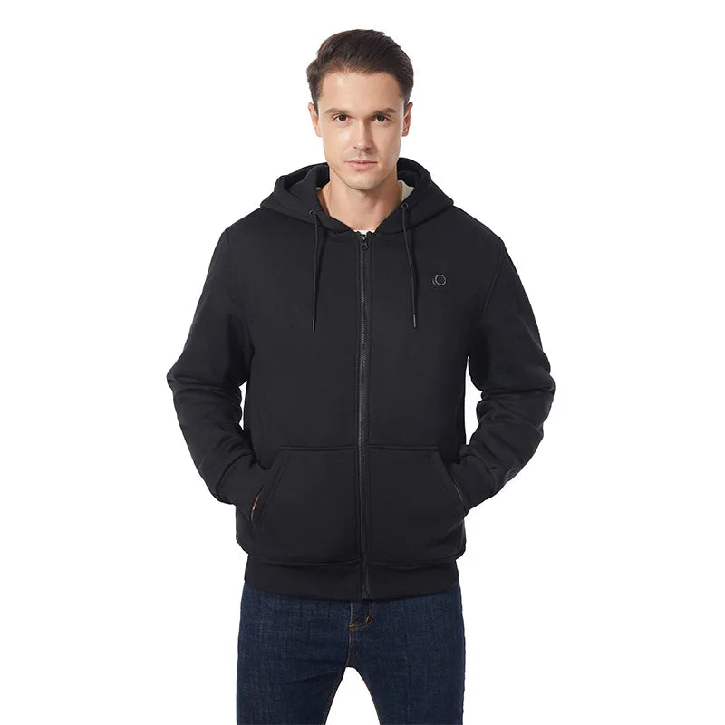 10 Areas Intelligent USB Heating Hoodie for Men Women Winter Smart Thermal Hooded Sweatshirt Couple Style Outdoor Sportswear - ATFH