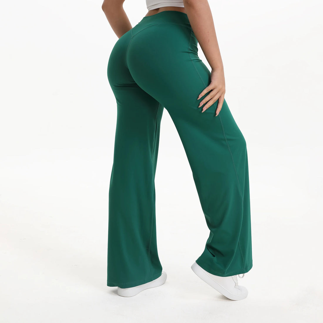 NCLAGEN SoftMotion Straight Leg Bottoms Women's Mid-Waist Yoga Pants GYM Leggings Naked Feel Pilates Running Sports Trousers - ATFH