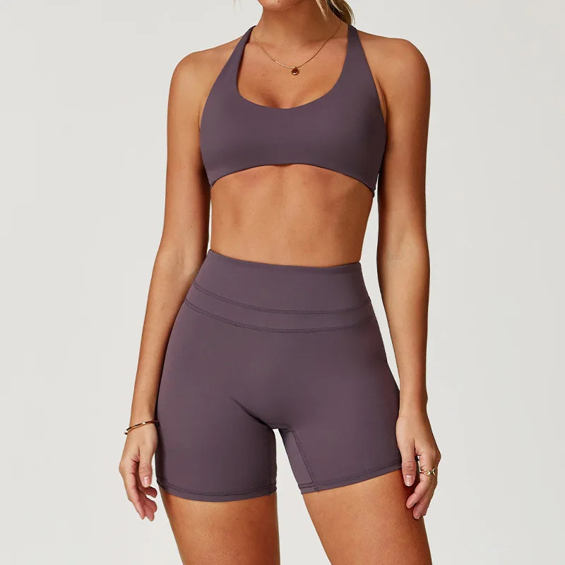 2 Pieces Sportswear Women Yoga Set Gym Clothes Sportswear Yoga Suits Fitness Set Tracksuits Sports Bra Gym High Waist Leggings - ATFH