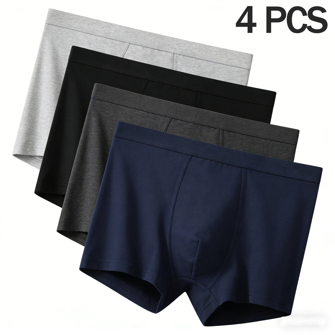4Pcs Mens Plus Size Underwear Cotton Boxers Briefs Man Breathable Underpants Teenagers Comfortable Solid Shorts Boxers Hombre