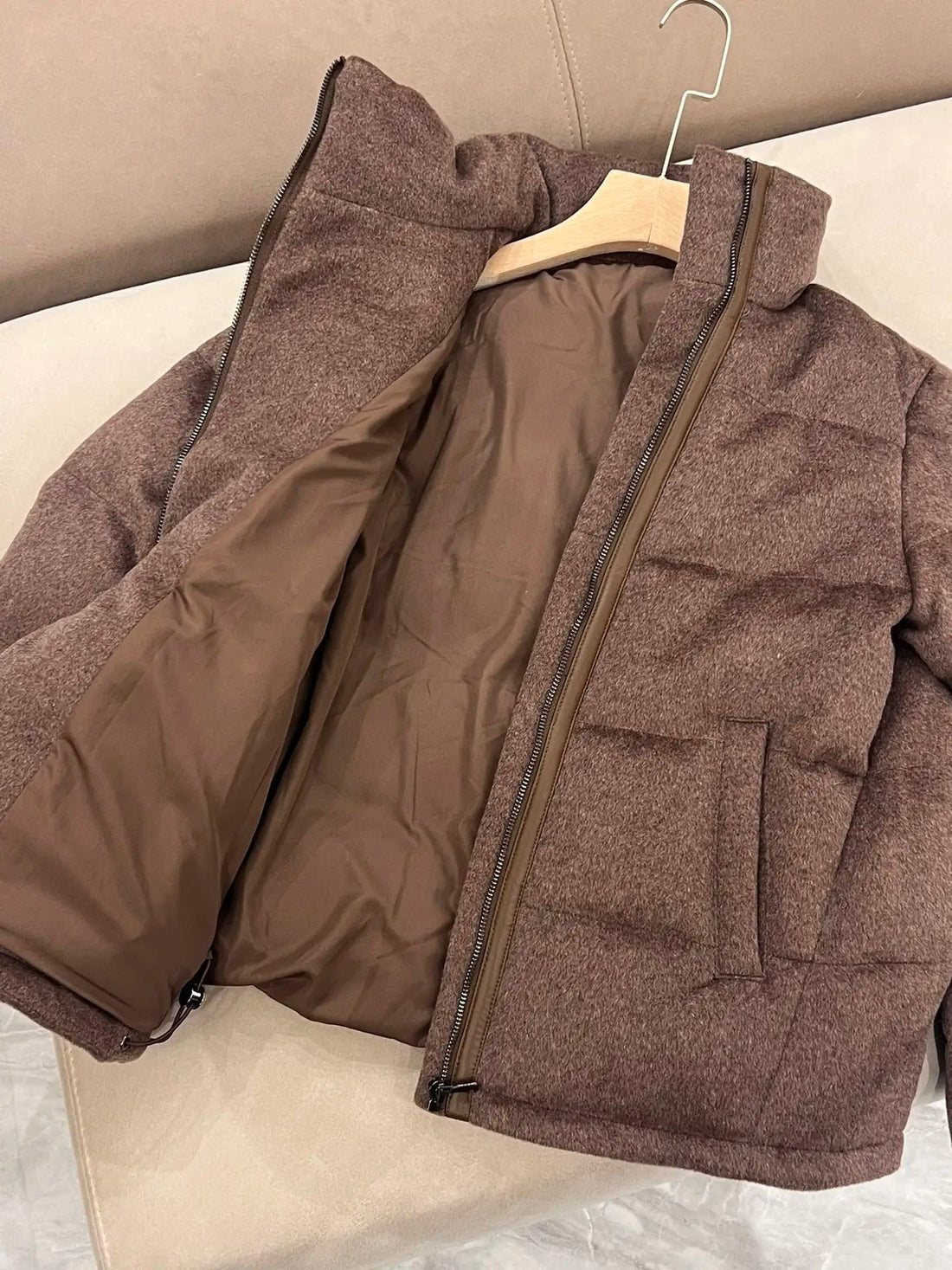 Short Down Jacket For Women Winter Warm Long Sleeve Jacket ATFH