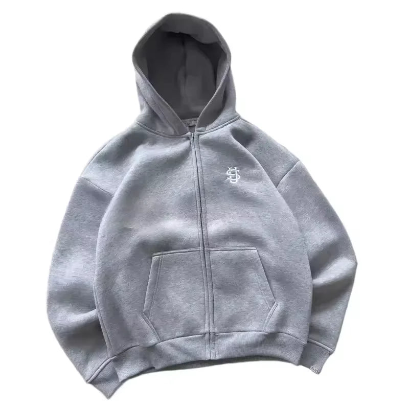 Streetwear Hoodie Sets Mens Y2K Straight Sweatpants Fashion Embroidery Logo Suits Casual High Street Couple Training Suit - ATFH