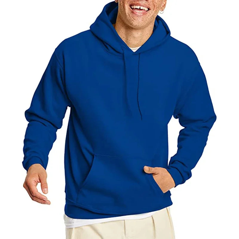 2026 men's and women's new hooded sweatshirt men's solid color sweatshirt women's and men's long sleeved inserted pocket pullove - ATFH