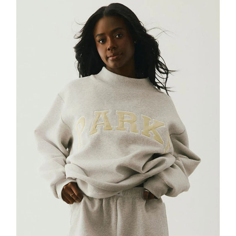 America Style Women O-Neck Long Sleeve Female Pullover Letter Love Embroidery Sweatshirts Vintage Casual Sport Lady Top 2026 - ATFH