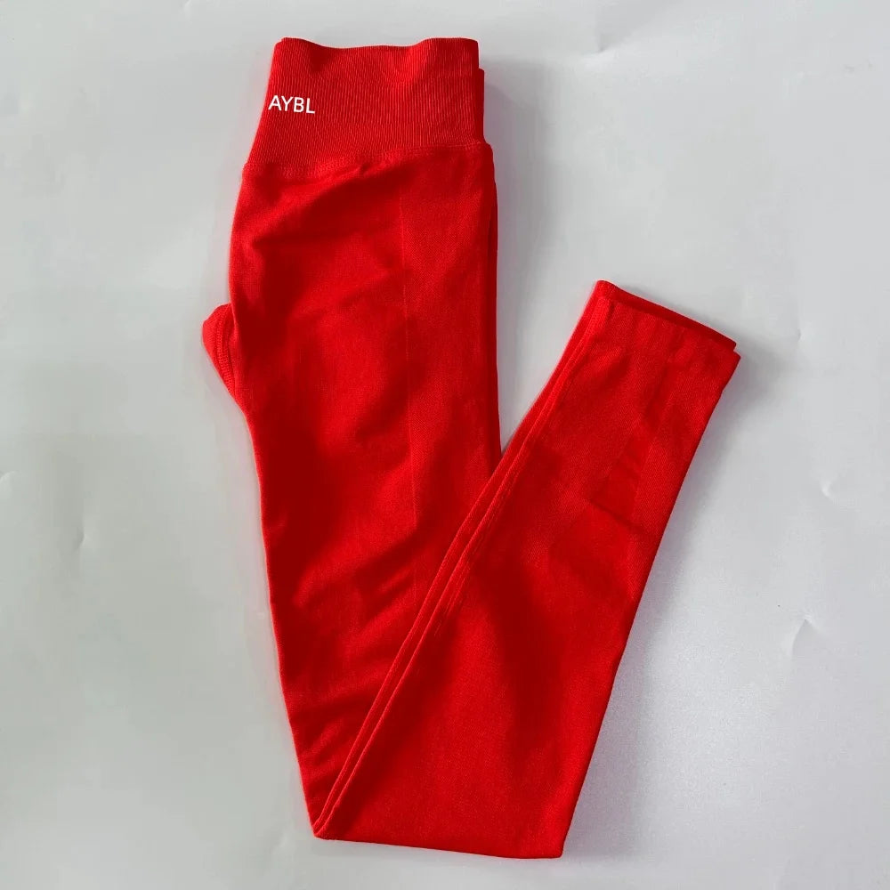 Yoga Leggings Women Seamless Sports Yoga Pants Low Ribbed Band Gym clothes Fitness Workout wear Scrunch Bum Tights Pants - ATFH