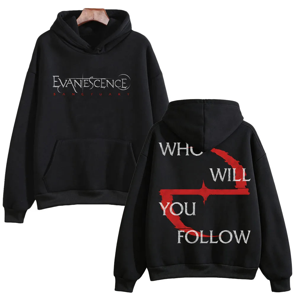 Evanescence Who Will You Follow Hoodie Unisex Gothic Rock Band Sweatshirts Long Sleeve Fans Concert Streetwear Unisex Loose Tops