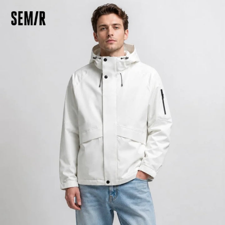 Semir Down Jacket Men Mid-Length 2026 Winter New RainproofStain-ResistantOil-Proof Windproof Loose Hooded Versatile Down Jacket