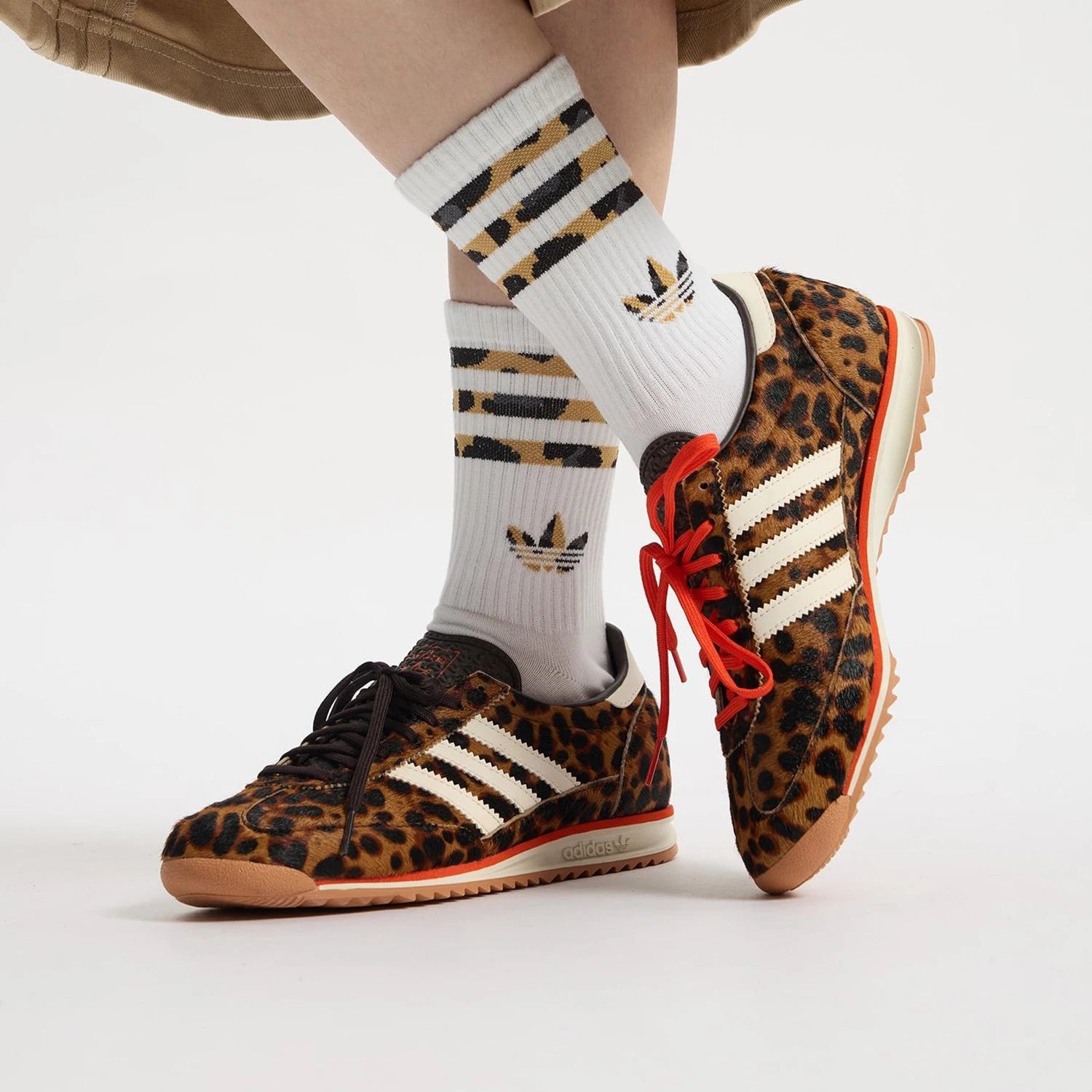 Adidas genuine clover women's leopard print durable and fashionable sports shoes JI0189 ATFH