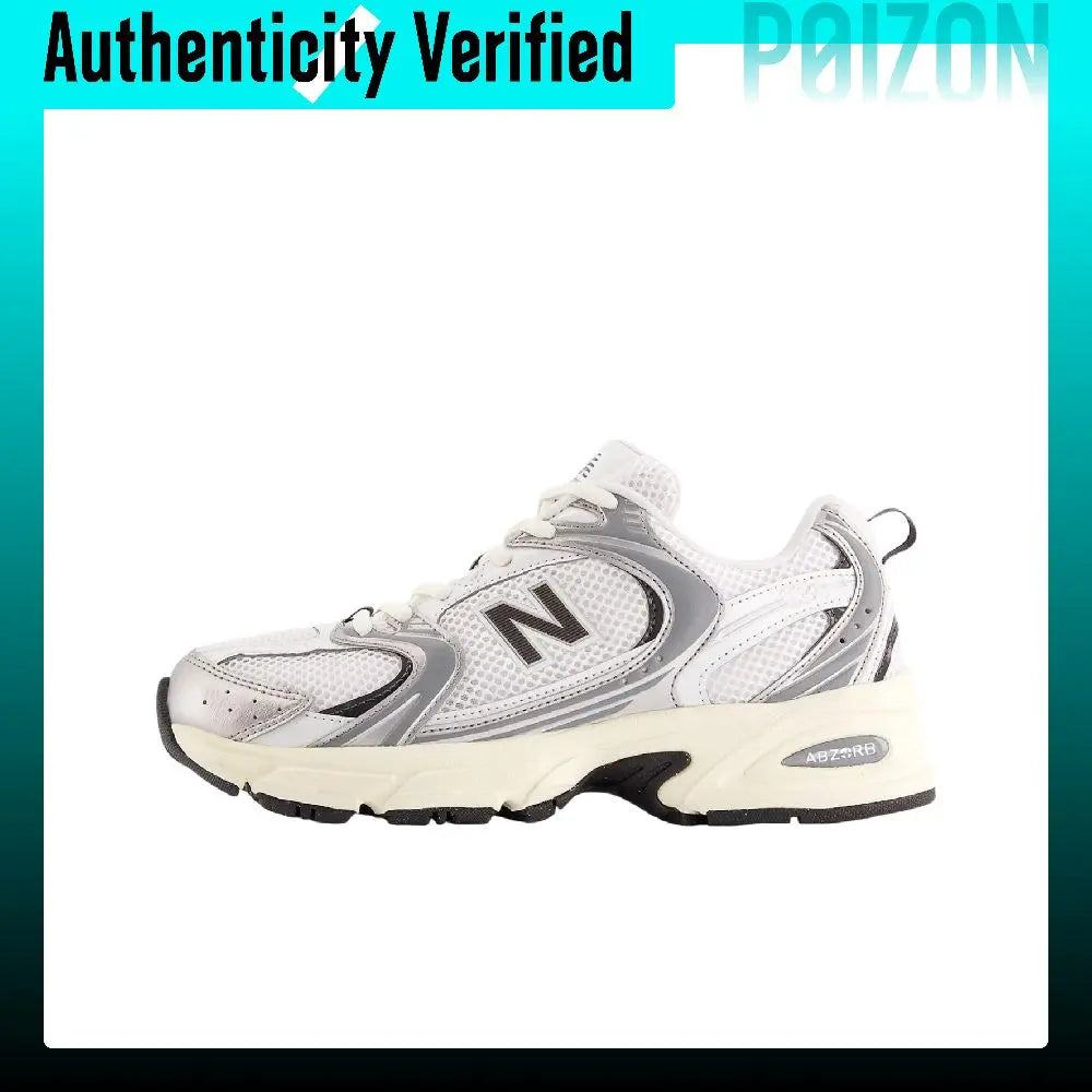 New Balance NB 530 Comfortable And Lightweight Fabric Breathable Low top Training Running Shoes Unisex White Silver U530ESA