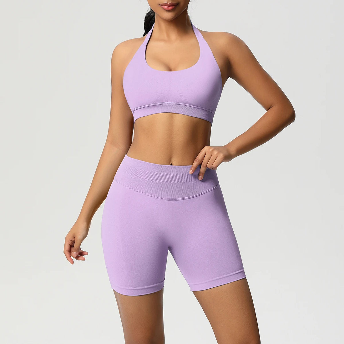 2PCS Sportswear Woman Sports Yoga Set Gym Clothes Yoga Suits For Women Tracksuits Sports Shorts Crossover Bra Gym Leggings - ATFH