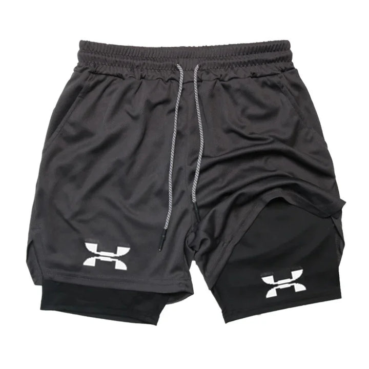 New Running Shorts Men Gym Sports Shorts 2 in 1 Quick Drying Workout Boxing Training Bottoms Fitness Jogging Short Pants Summer