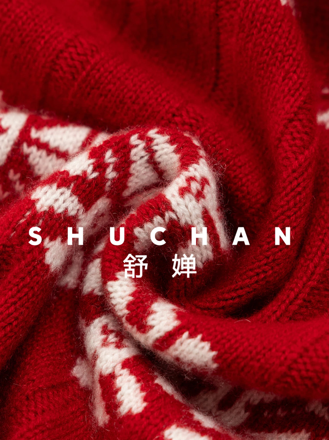 Christmas Knit Pullover Warm Luxury Is Red100 Cashmere Fair Island Jacquard Turtleneck Sweater Women's 500g 18J1 - ATFH