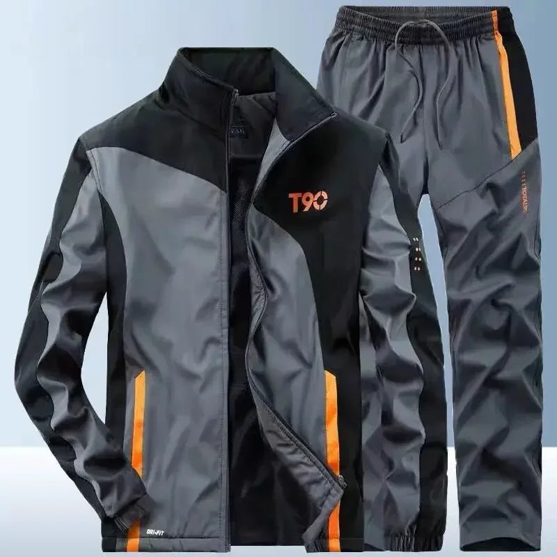 Men's Casual Active 2 Piece Jacket+Pants Basketball Tracksuits Full Zip Jogging Sports Suits Sets Athletic Running Sweatsuits